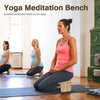 Wooden Yoga Meditation Bench, Foldable with Durable Metal Hinges