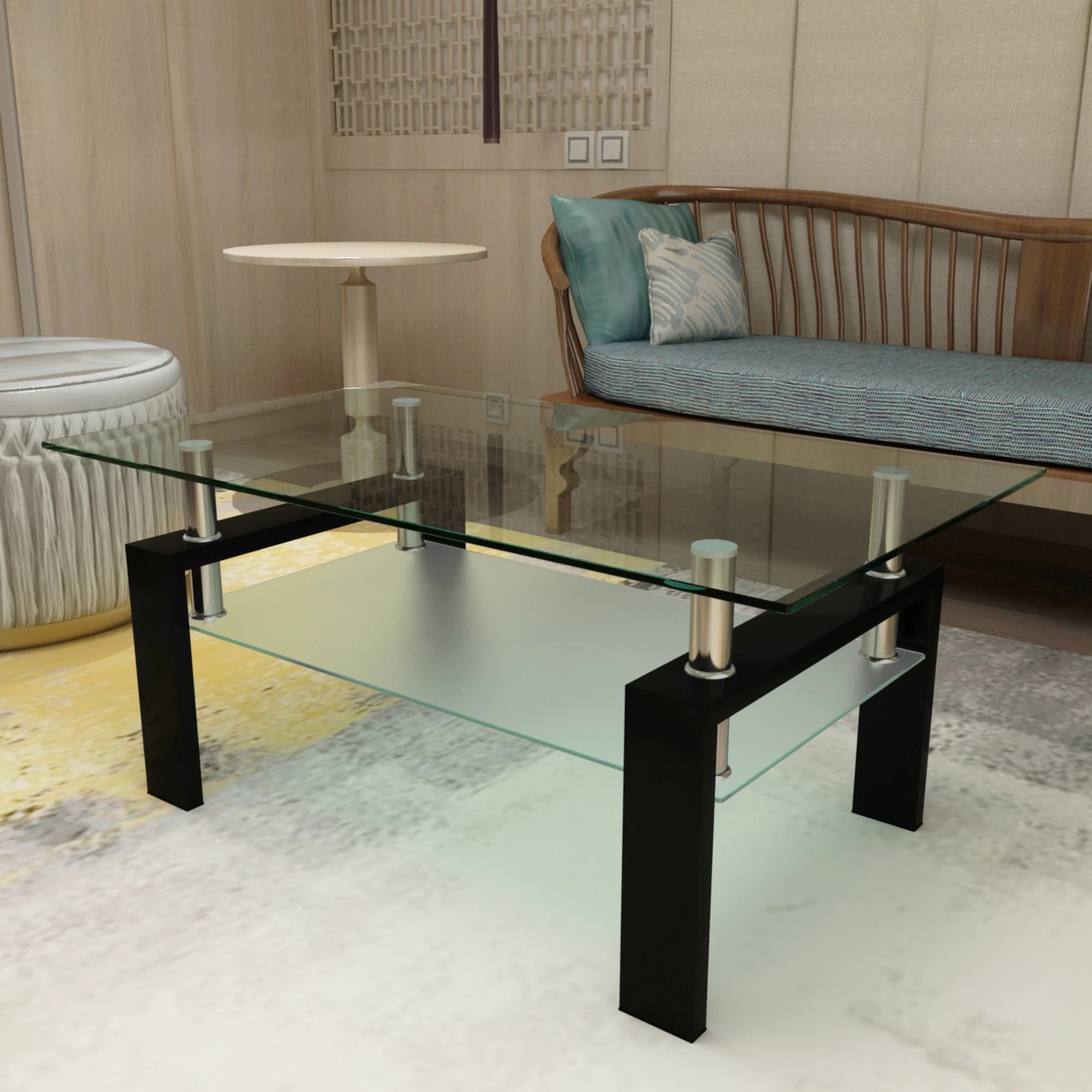 Modern Rectangle Glass Coffee Table