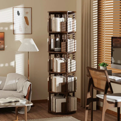 Solid Wood Rotating Bookcase 360°