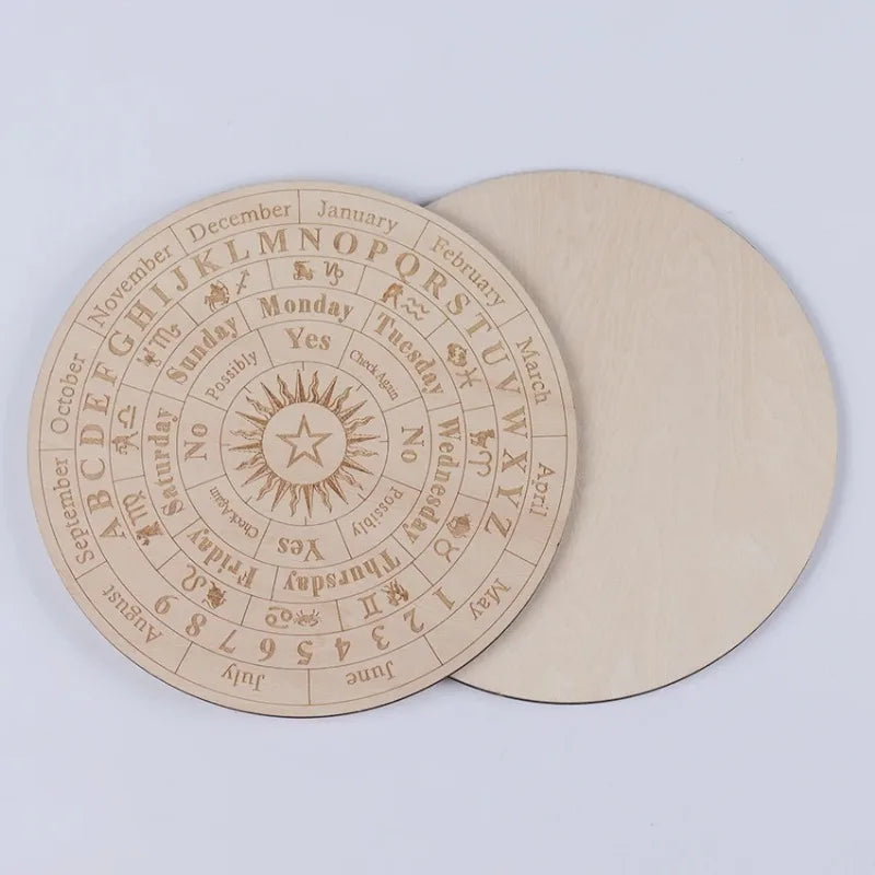 Meditation Ornaments Message Board Wooden Twelve Constellation Divination Pendulum Board Sign Home Decor Star Sun Moon Altar