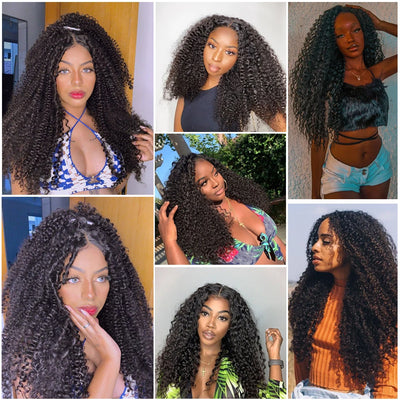 X-TRESS Lace Front Wig Synthetic Kinky Curly Wigs With Baby Hair 26 Inch Dark Brown T Part Transparent Lace Wig for Black Women