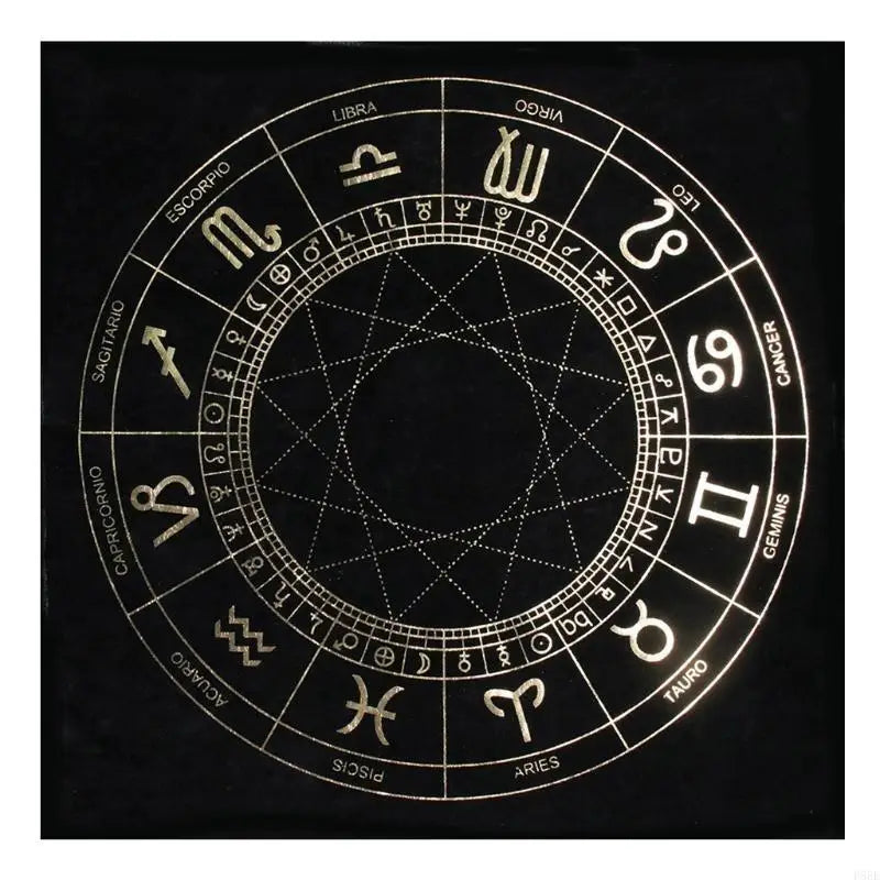 P88E 49x49cm Tarot Card Tablecloth Flannel Geometric Figure Divination Altar Cloth Board Game Oracles Card Pad Runes Support