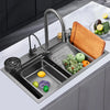 Black-Grey Multifunctional Stainless Steel Sink with Accessories