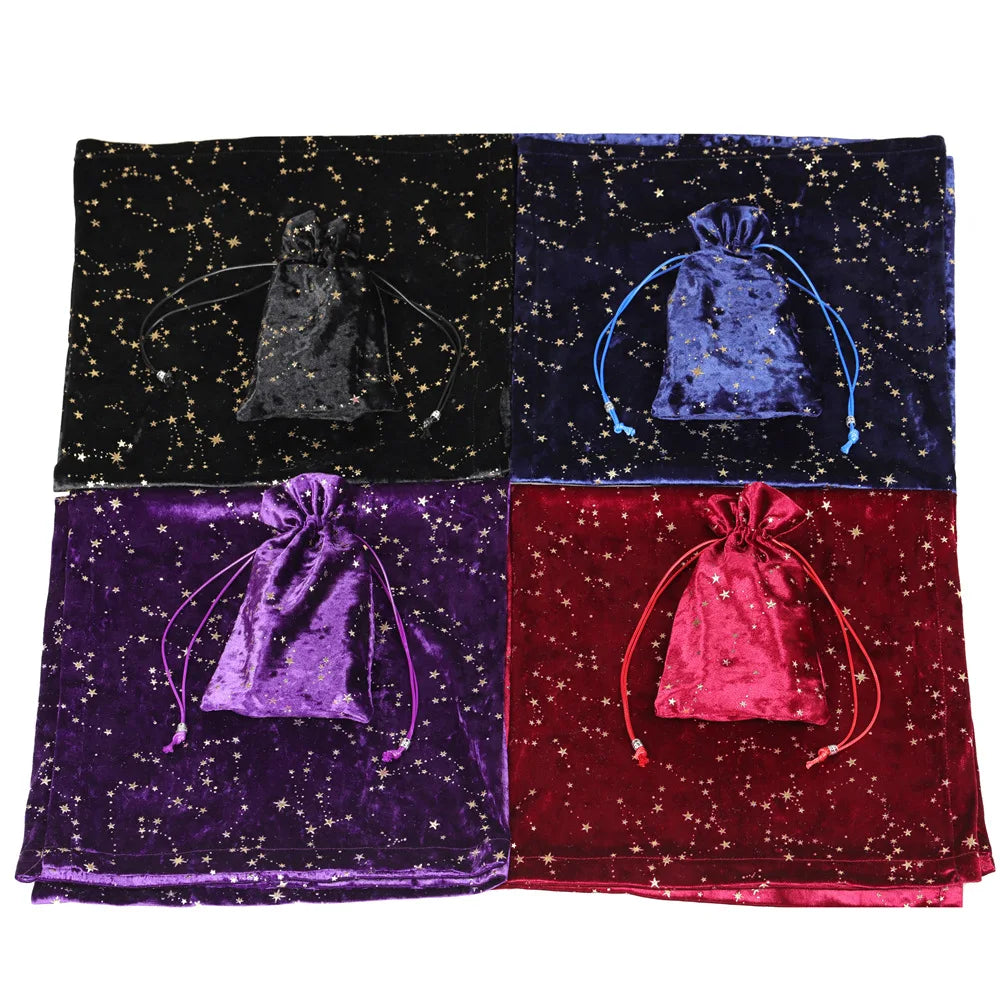 Tarot Table Cloth Starry Sky Galaxy Shining Brand Altar Table Cloth Velvet