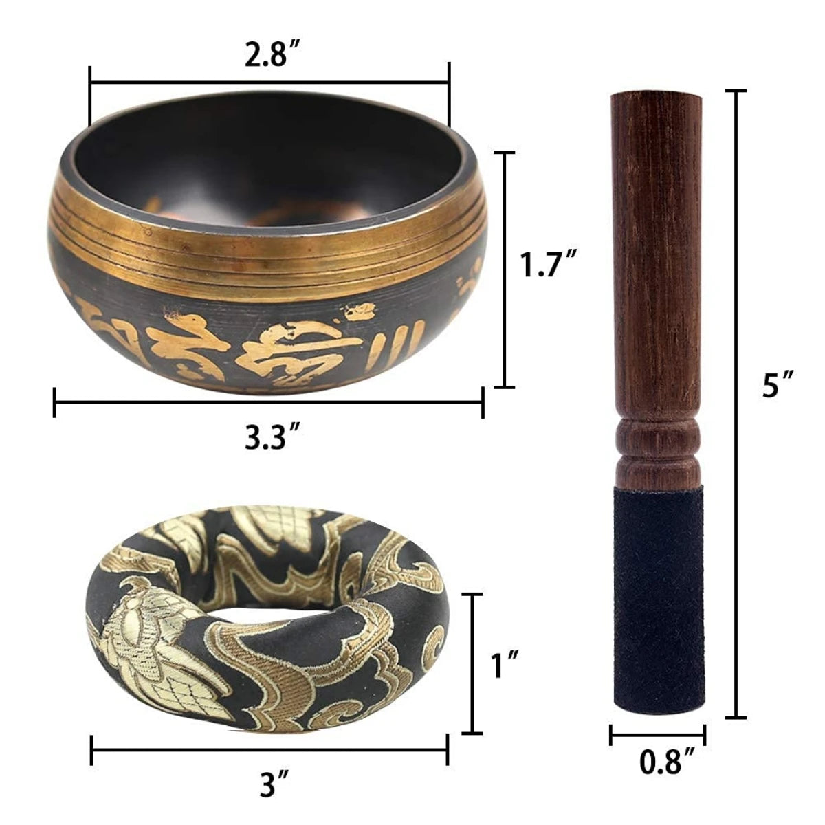 Tibetan Singing Bowl Set Lotus