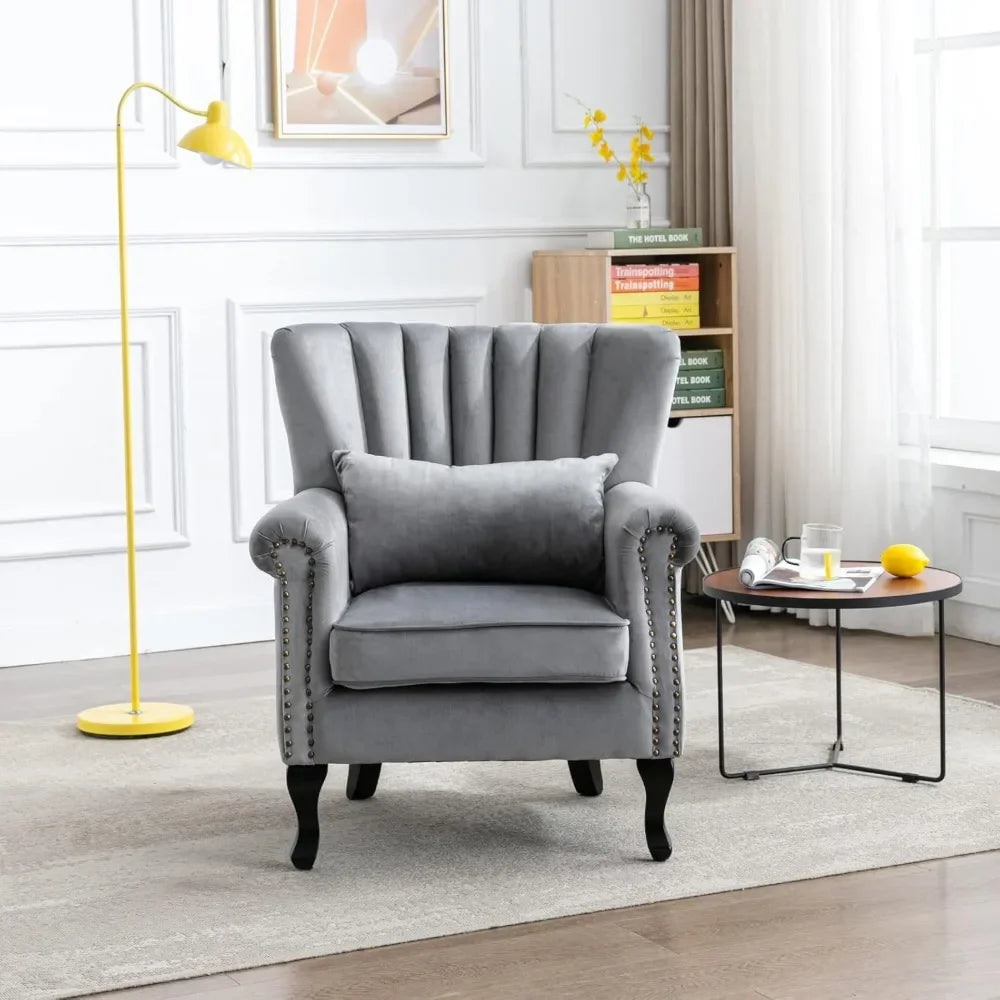 Wingback Mid Century Modern Comfy Chair,  Set of 2