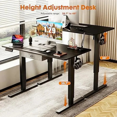Electric Lift Desk with Storage Drawer, 48 x 24 Inches