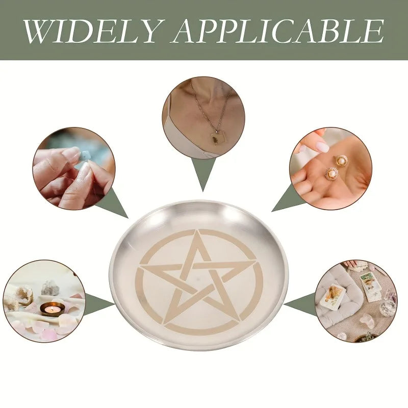 Altar Plate Candlestick Astrology Candlestick Decoration Candlestick Column Candelabra Homeware Silver