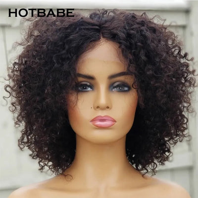 Brazilian Remy 13x6 Transparent HD Lace Front Afro Kinky Curly Human Hair Wig