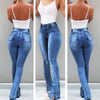 Women's High Waisted Ripped Bell Bottom Jeans