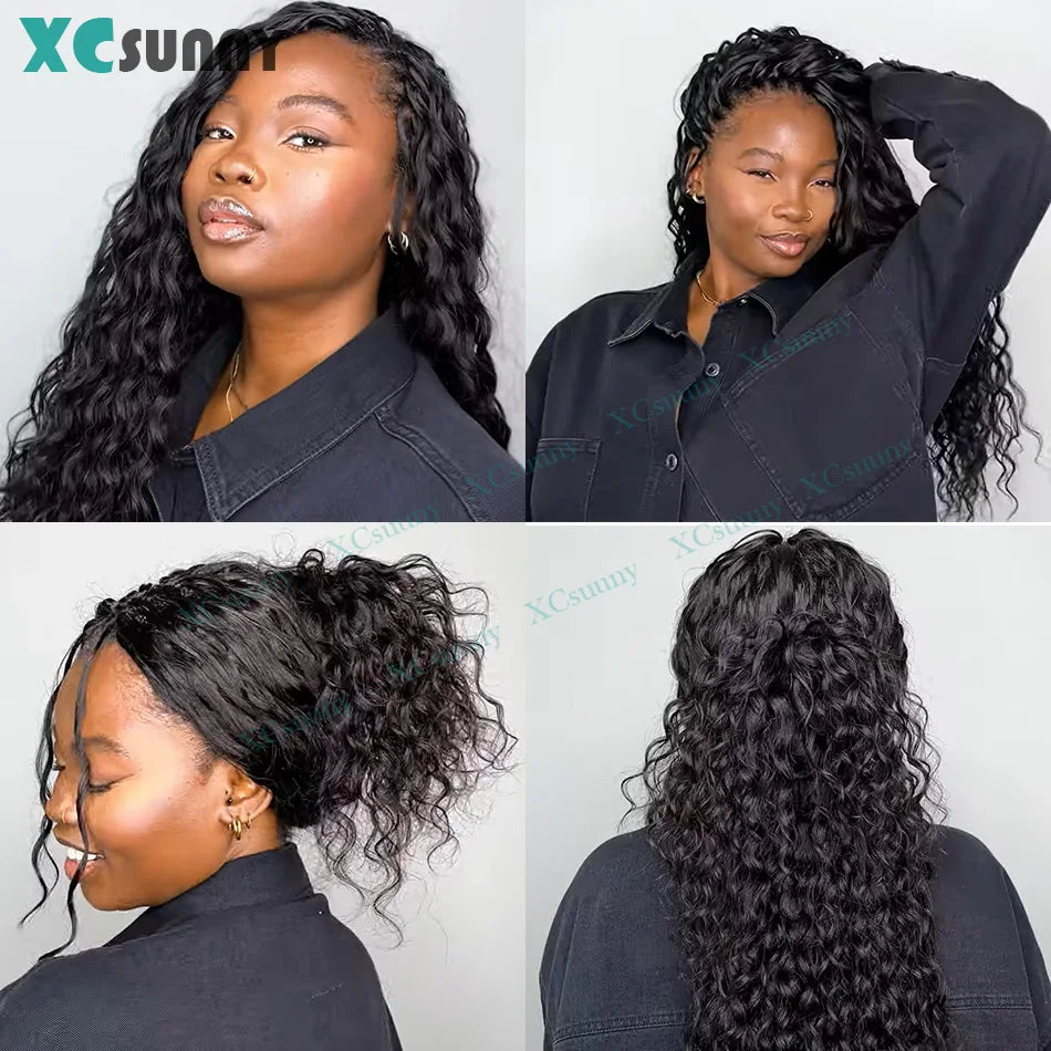 Pre Separated Crochet Human Hair Loose Deep Wave Invisible Knotless Crochet Human Hair Extensions For Black Women
