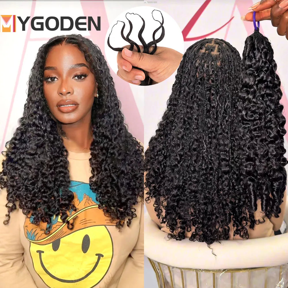 Burmese Curly Miracle Knots Crochet Hair For Braiding Boho Braids Raw 100% Human Hair Extensions Feathered Human Crochet Hair