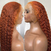 RONGDUOYI Kinky Synthetic Deep Wave Wig, Heat Resistant, Natural Hairline, Lace Front
