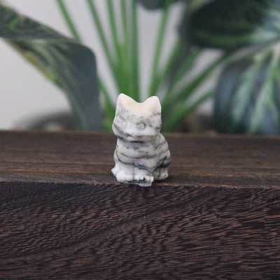 Mini Gemstone Cute Cat Statue Crystal