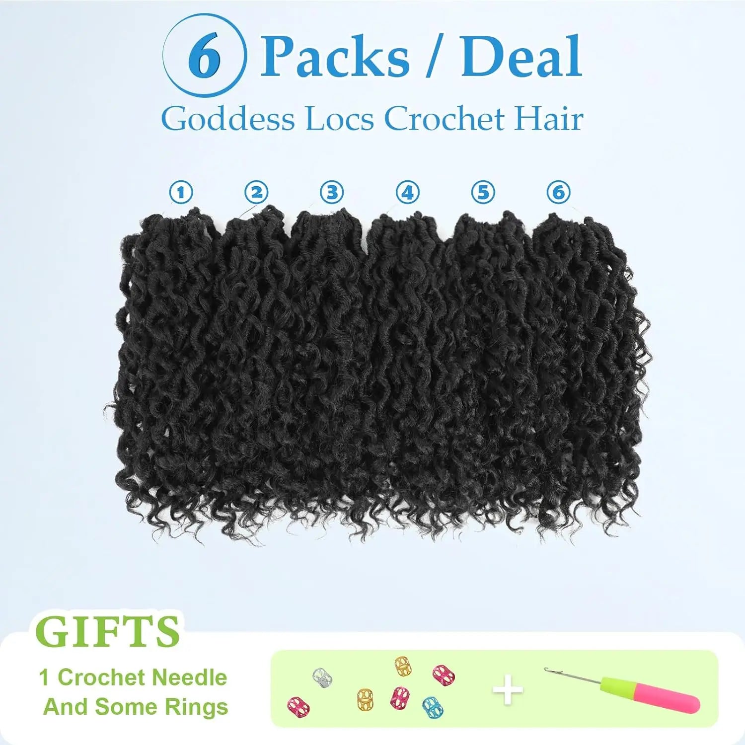 Faux Locs synthetic Crochet Hair 14 inch Pre Looped Goddess Locs Crochet Hair With Curly Ends Crochet Hair Extensions For Women