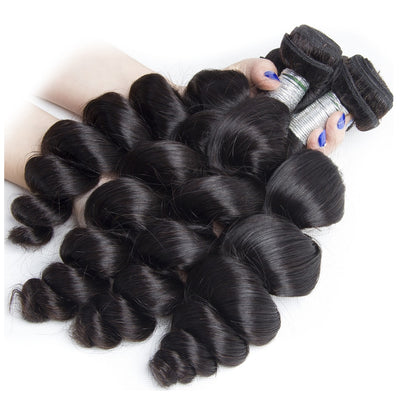 32 Inch Indian Loose Wave Bundles, Natural Black Human Hair