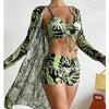 Three-Piece Summer Print Swimsuit
