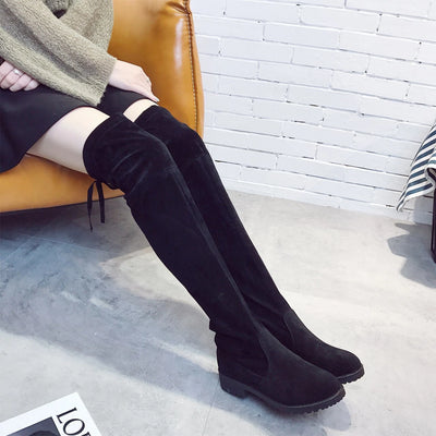 Women Over The Knee Boots Suede Sexy High Heels Lace Up Long Boots Thigh High Boots Party