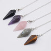 Natural Stone Quartz Healing Pendulum for Spiritual Divination Cone Crystal Hexagonal Pointed