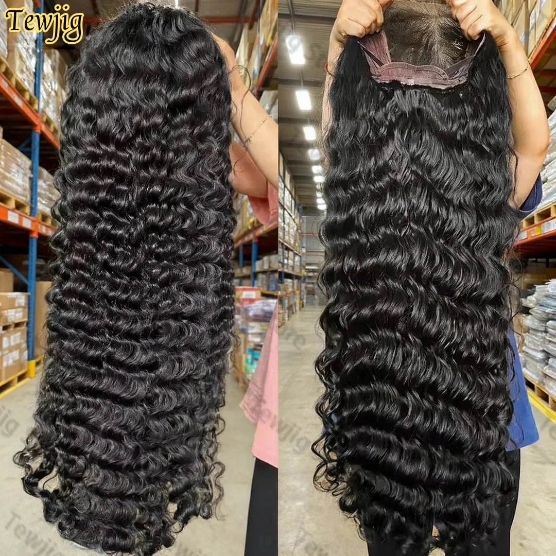 30 40 Inch Water Wave Lace Front Wig 4x4 5x5 Deep Wave Glueless Closure Wig Brazilian 13x6 HD Curly Lace Frontal Human Hair Wigs