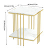 Square Marble Top End Table With Gold Legs