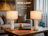 Retro Farmhouse Table Lamp with Multi-Function and Dimmable, Two Packs + 2 USB Ports, Includes Bulb