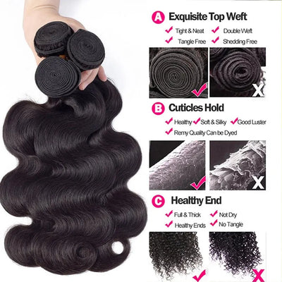 Loose Body Wave Brazilian Bundles | 28 30 32" 1 3 4 Bundles Virgin Remy Human Hair