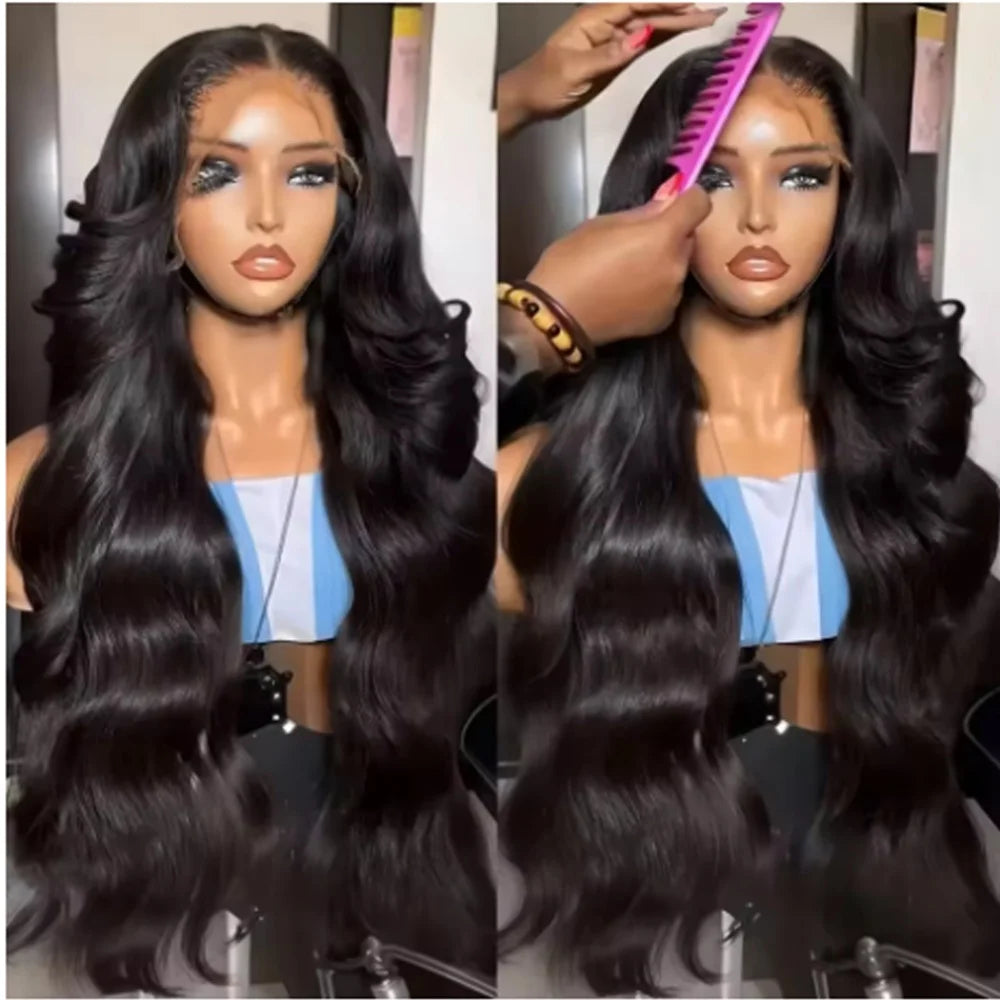 13x6 Body Wave Lace frontal Wig  Human Hair Pre Plucked Glueless 13X4 Brazilian Body Wave HD Transparent Lace Wigs For Women