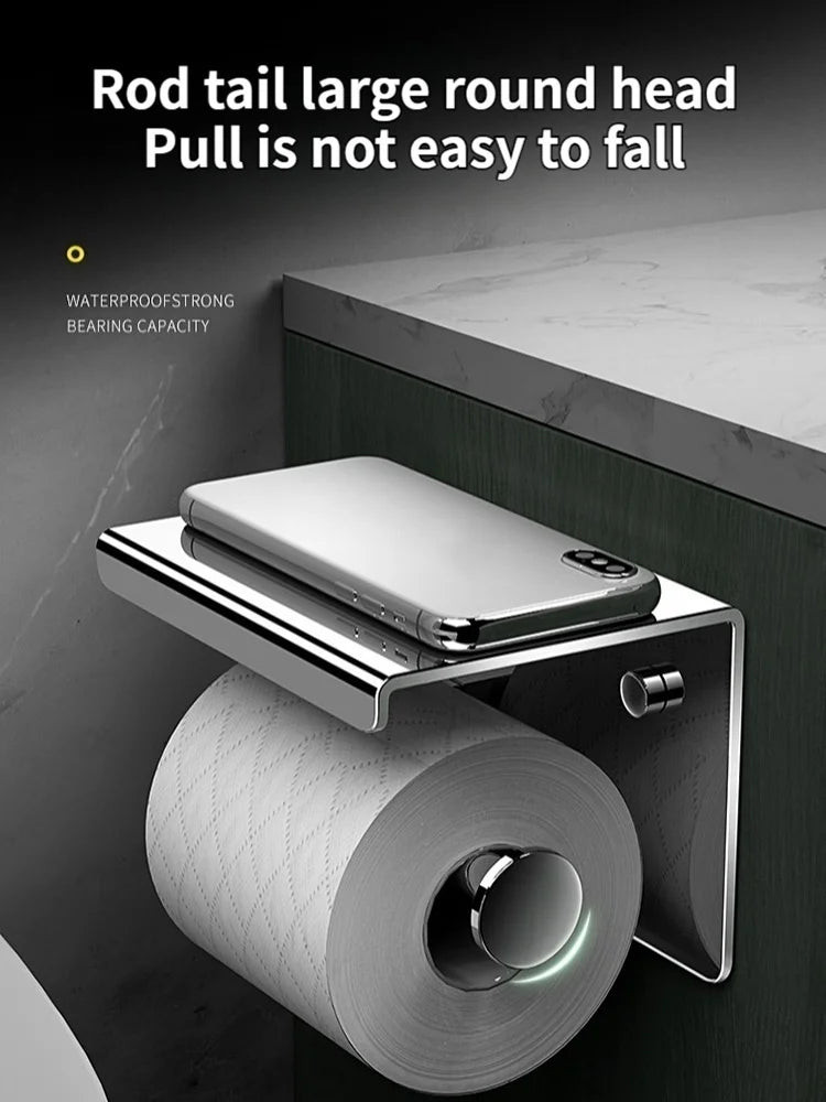 Stainless Steel Paper Towel Holder Without Punching Wall-Mounted Kitchen Roll Holder Toilet Paper Holder Bathroom Towel Rack