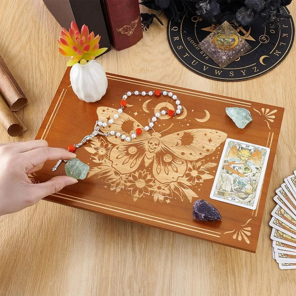Butterfly Phases Altar Table 12 x 7.8 inch Wooden Table Altar Wood Wiccan Tables Buddhist Shrine Butterfly Tables