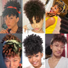Synthetic Afro Kinky Curly Hair Bangs Puff Drawstring Ponytail