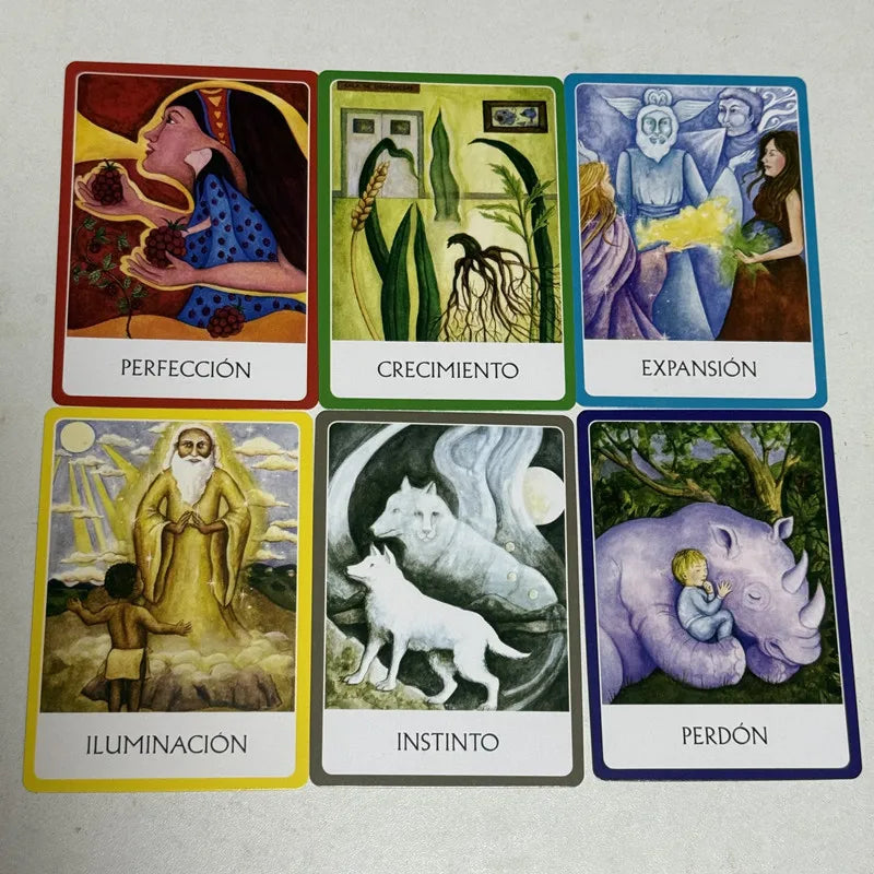 Chakras Oráculo de los Chakra oracle cards 49 deck 10.4*7.4cm Spanish Version Fate Divination Tarot Board Playing Game