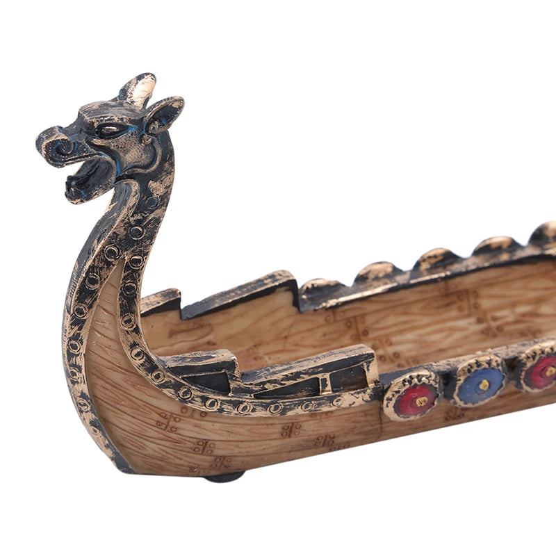 Dragon Boat Incense Stick Holder Burner Hand Carved Carving