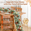 5.9 Ft Fall Leaves Garland with Pumpkins, Lamb Ears Leaves, Maple Leaves