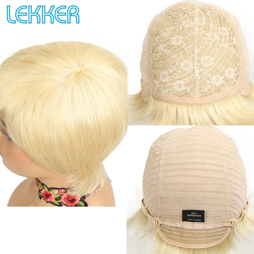 Short Pixie Human Hair Wig With Bangs