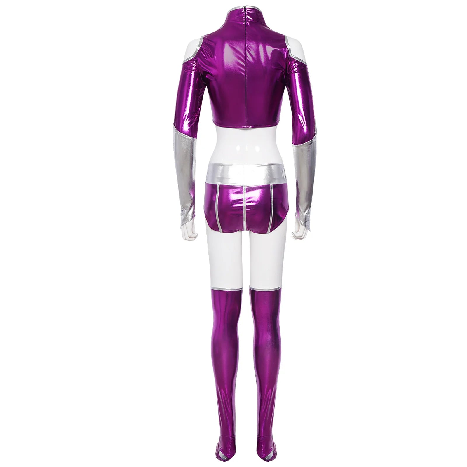 TTeen TTitan Starfire Cosplay Costume Sexy Spandex ZZZentai Suit Purple Women Halloween Cosplay Costume Sexy Purple Bodysuit