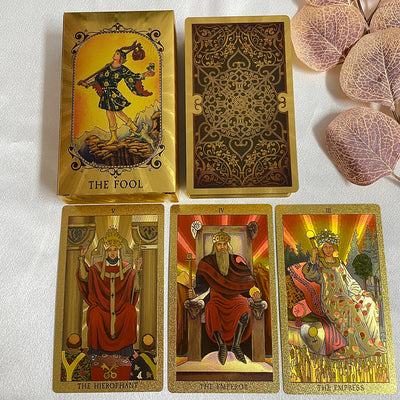 Golden Beautiful English Tarot 12x7cm Cards