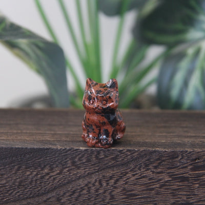 Mini Gemstone Cute Cat Statue Crystal
