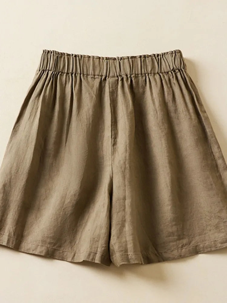 BORISOVICH Cotton-Linen Casual Shorts – Women's Loose Fit