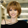 Short Bob Ombre Blonde Natural Synthetic Hair Wig with Bangs