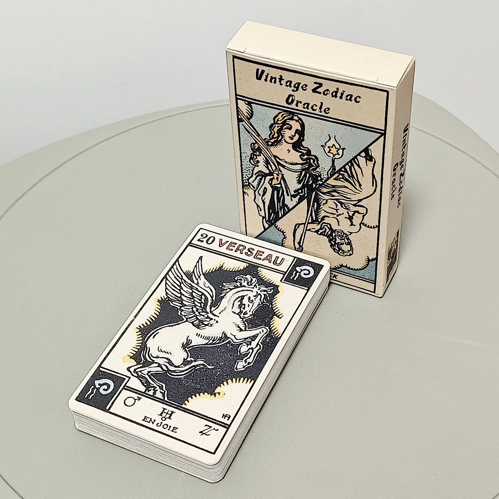 Astrological Zodiac Tarot Card Deck, "Le Tarot Astologique" Tarot Card 48 Pcs Oracle Cards 10.3*6cm