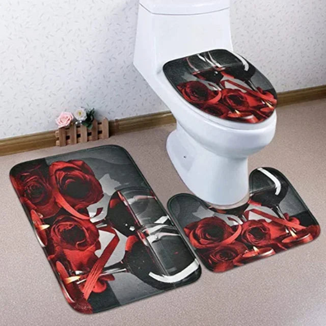 Top Selling Fashion Girl Shower Curtains and Bath Mat Rug Set Waterproof Polyester Cloth Luxury Shower Curtain Bathroom Set