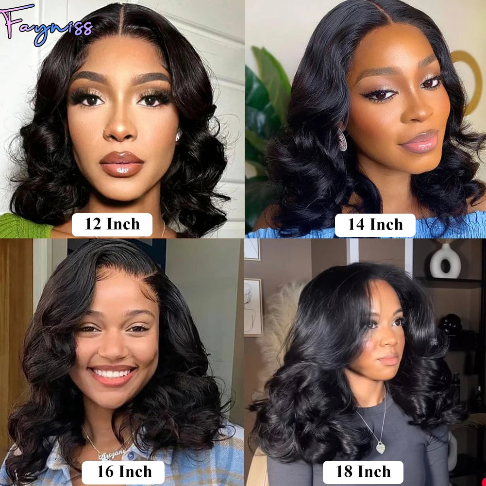 Fayniss Body Wave Wear And Go Glueless Human Hair Wigs Bob Wigs For Women Ready To Go 4x4 Pre Cut Lace Closure Wig Human Hair