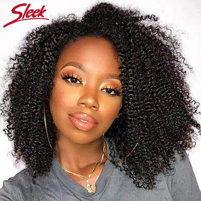Sleek Afro Kinky Curly Black Human Hair Wig Ombre T1B/30 Brazilian