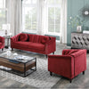 Elegant and Comfortable Red Microfiber 3-Piece Living Room Sofa Set
