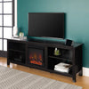 Black Classic 4 Cubby Fireplace TV Stand for TVs up to 80 Inches
