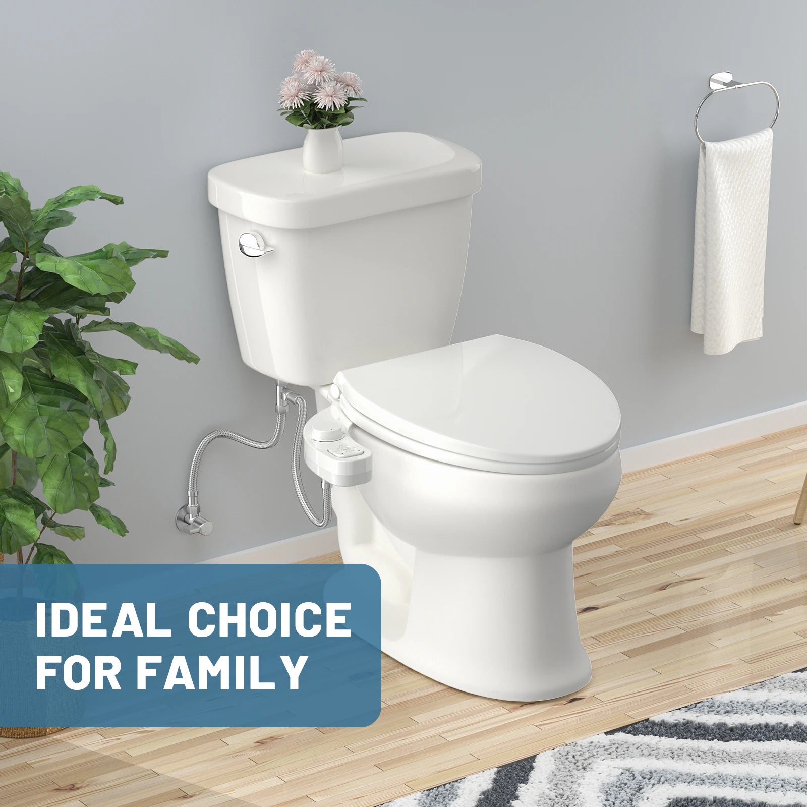 SAMODRA Non-Electric Bidet - Self Cleaning Dual Nozzle (Frontal and Rear Wash) Water Bidet Toilet Seat Attachment - Nellie's Way Beauty, Inc.