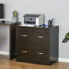 Vertical Office File Cabinet with 2 Drawers, Lock & Keys for A4 Size Papers, Walnut