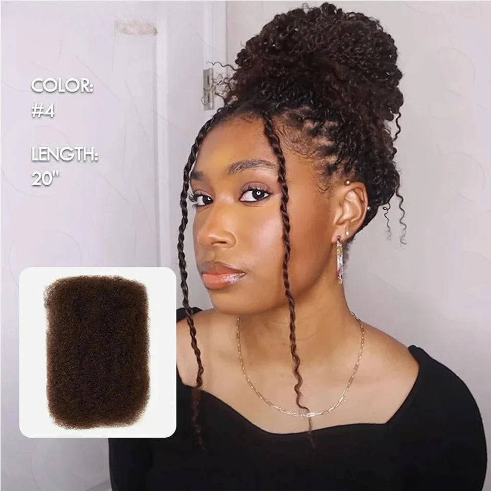 18inch 50G Afro Kinky Bulk Human Hair 100% Real Remy Hair for Mini Twist, Braiding  Locs Crochet  Kinky Curly Protective Styles