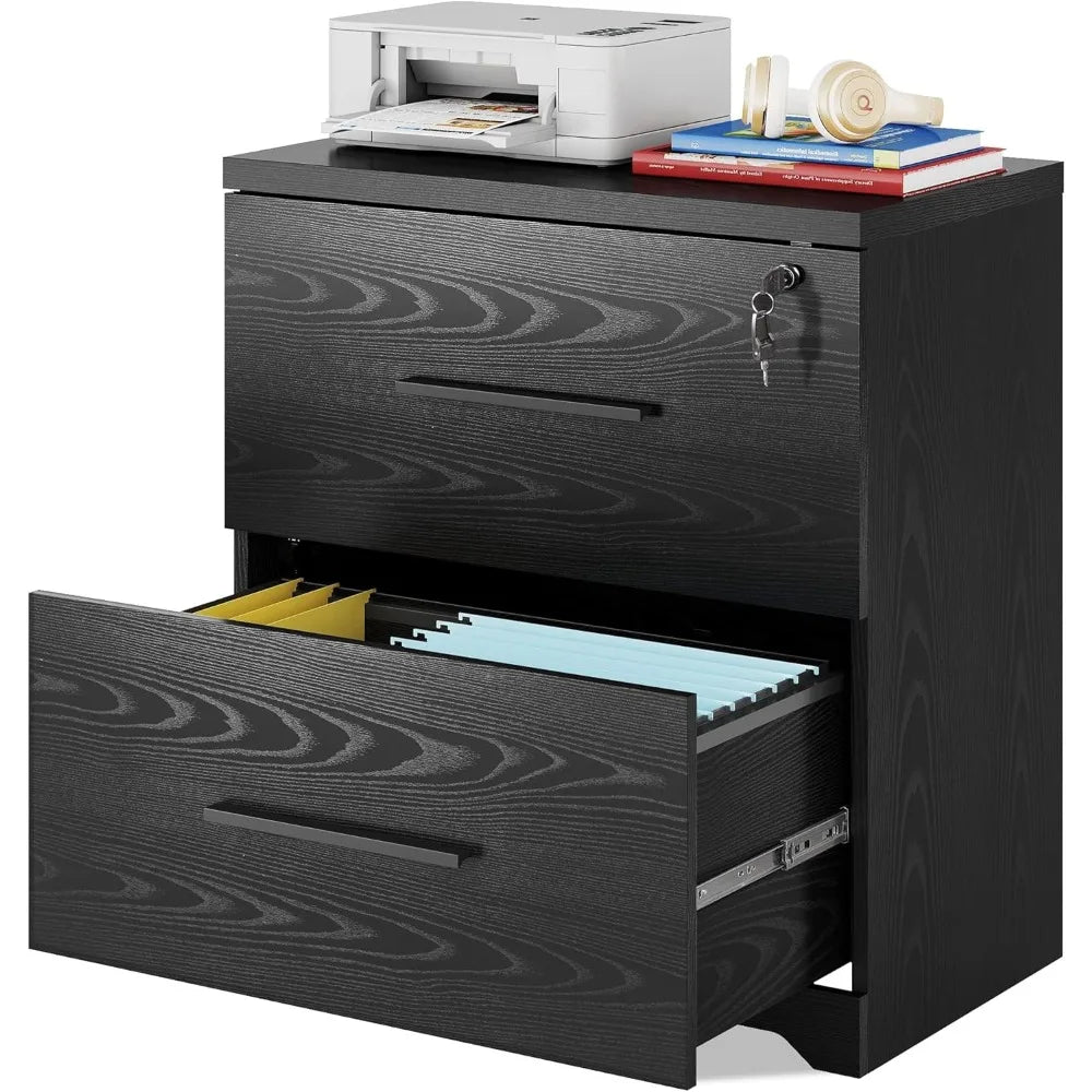 2-Drawer Wood Lateral File Cabinet with Lock for Office Home